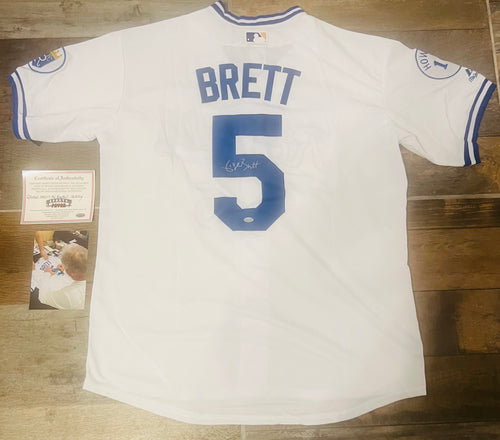George Brett autographed Kansas City Royals jersey COA photo signing
