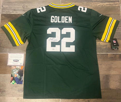Matthew Golden autographed Green Bay Packers jersey COA & Photo signing