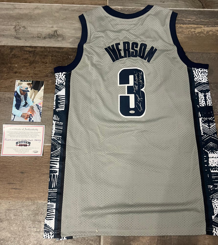Allen Iverson autographed Georgetown Hoyas jersey COA Photo signing