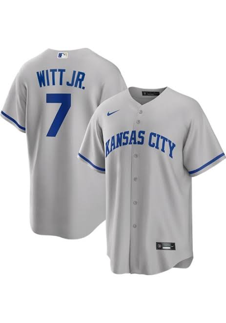 Bobby Witt Jr. YOUTH KIDS Kansas City Royals Official MLB Nike Jersey Gray