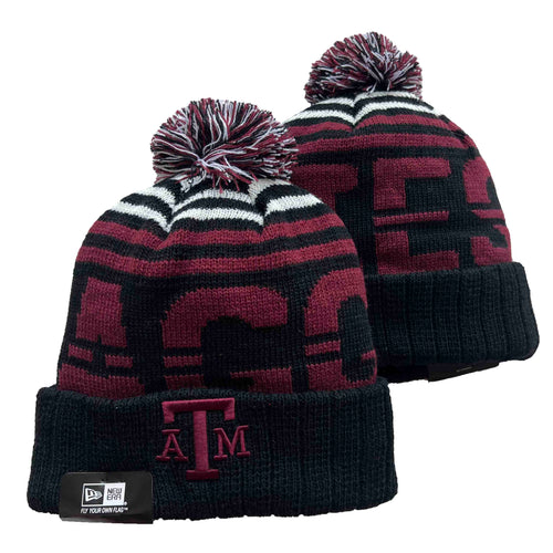 Texas A&M NCAA New Era winter Hat with Pom Pom