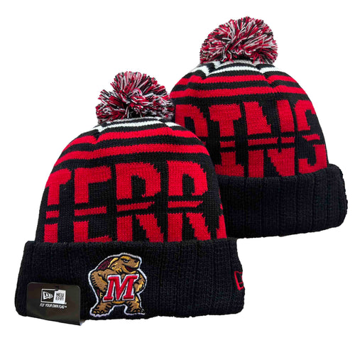 Maryland Terrapins NCAA New Era winter Hat with Pom Pom