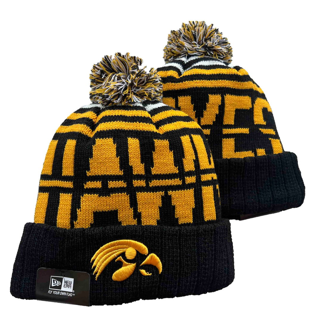 Iowa Hawkeyes NCAA New Era winter Hat with Pom Pom