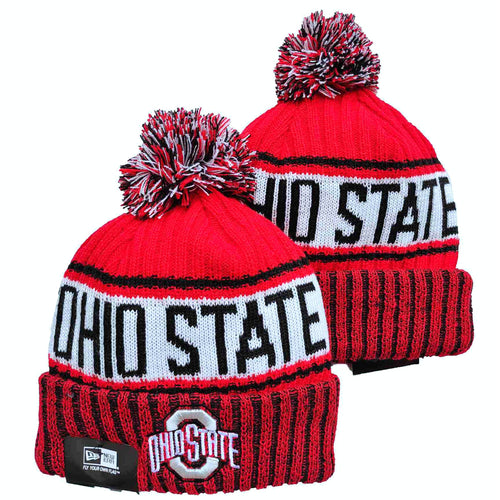 Ohio State Buckeyes NCAA New Era winter Hat with Pom Pom