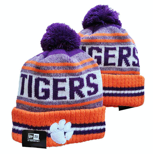 Clemson Tigers NCAA New Era winter Hat with Pom Pom