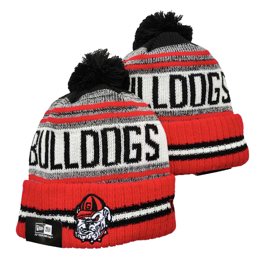 Georgia Bulldogs NCAA New Era winter Hat with Pom Pom