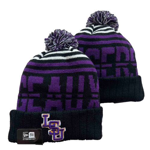 LSU Tigers NCAA New Era winter Hat with Pom Pom