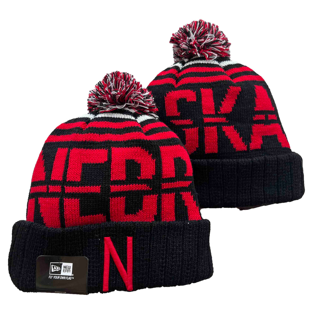 Nebraska Cornhuskers NCAA New Era winter Hat with Pom Pom