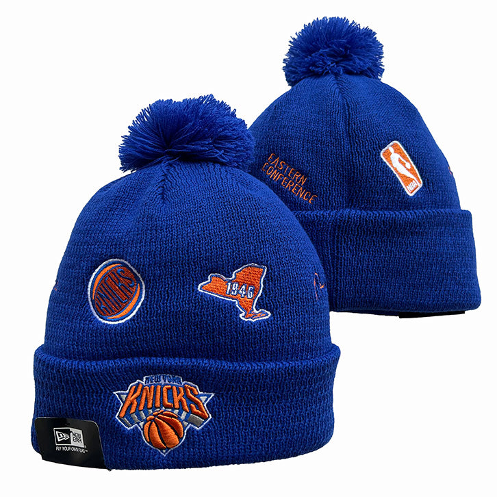 New York Knicks NBA New Era winter Hat with Pom Pom