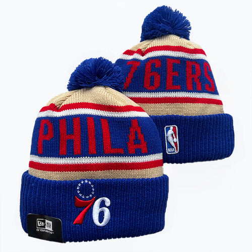 Philadelphia 76ers NBA New Era winter Hat with Pom Pom