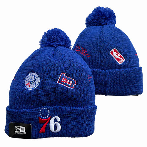 Philadelphia 76ers NBA New Era winter Hat with Pom Pom