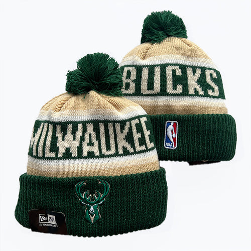 Milwaukee Bucks NBA New Era winter Hat with Pom Pom