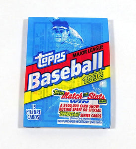 1992 Topps baseball wax box 36 packs