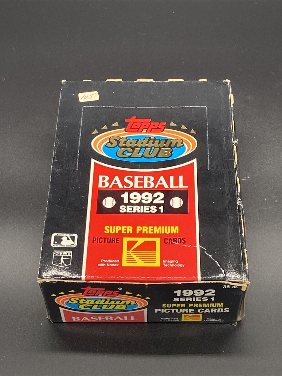 1992 Topps Stadium Club baseball wax box 36 packs