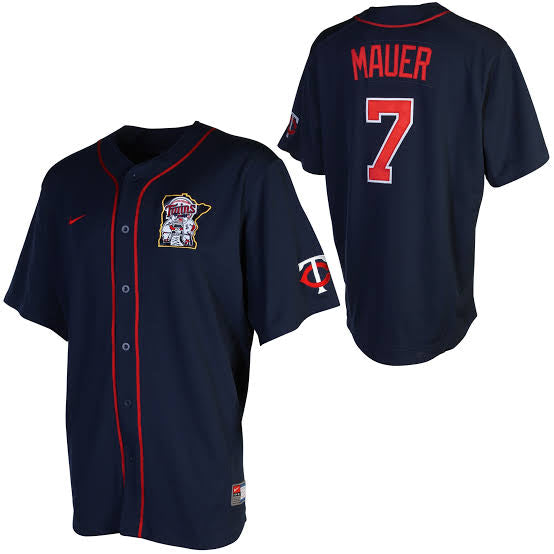 Joe Mauer Minnesota Twins Official MLB Nike Jersey blue