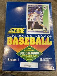 1992 ScoreSeries 1 baseball wax box 36 packs