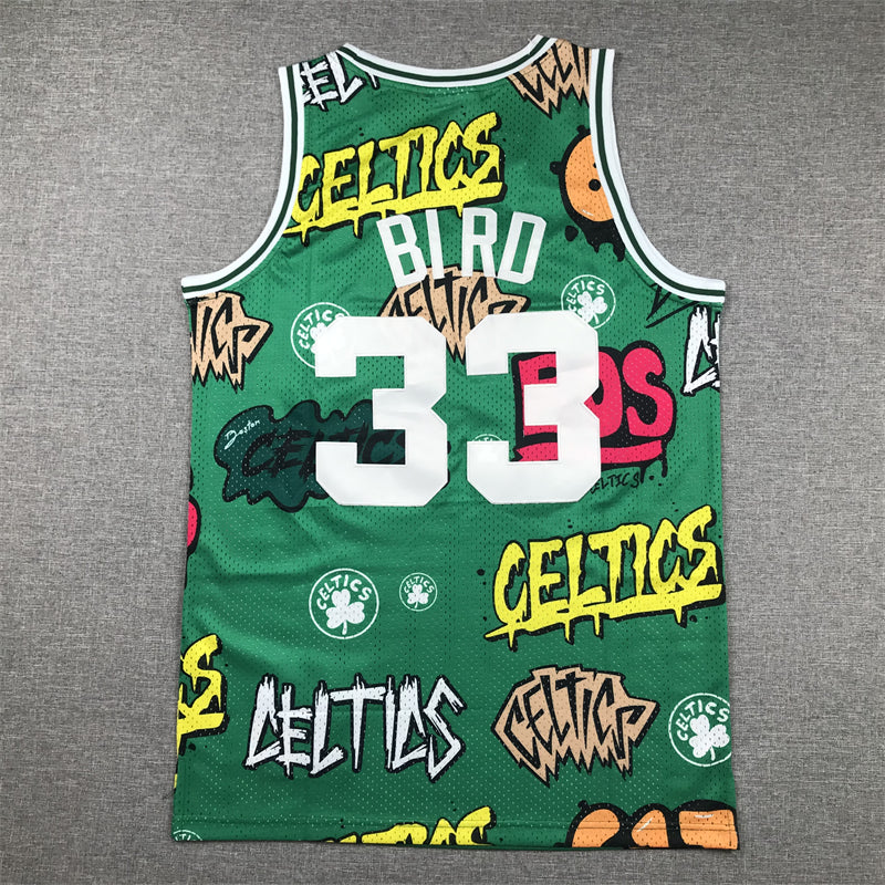 Larry Bird Boston Celtics Graffiti Jersey made by Mitchell & Ness
