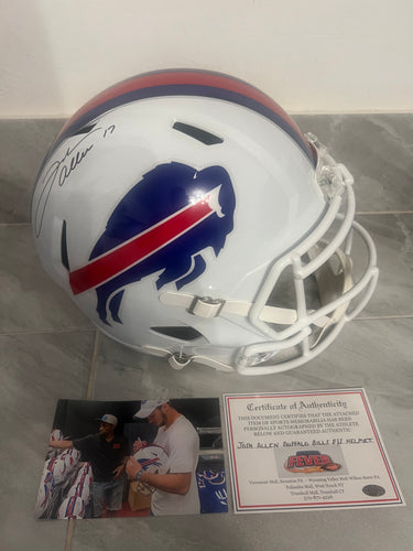 Josh Allen Autographed Buffalo Bills Replica Helmet with COA Photo signing