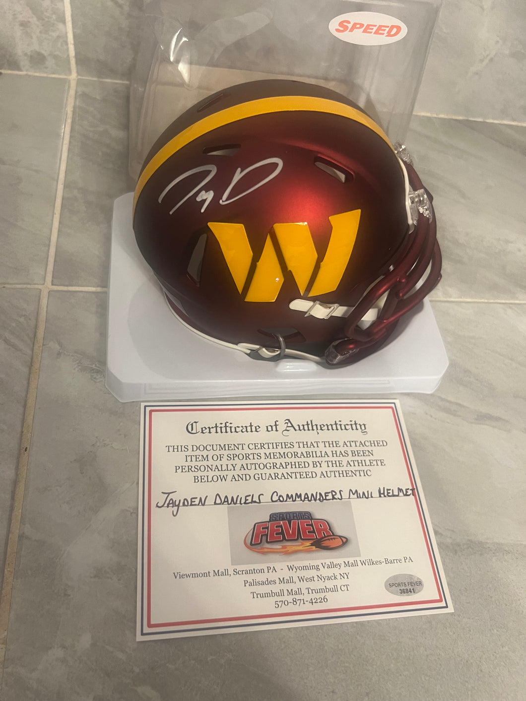 Jayden Daniels Washington Commanders Autographed Mini Helmet with COA