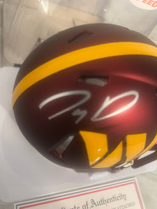 Jayden Daniels Washington Commanders Autographed Mini Helmet with COA