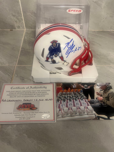 Rob Gronkowski New England Patriots Mini Helmet with COA photo signing