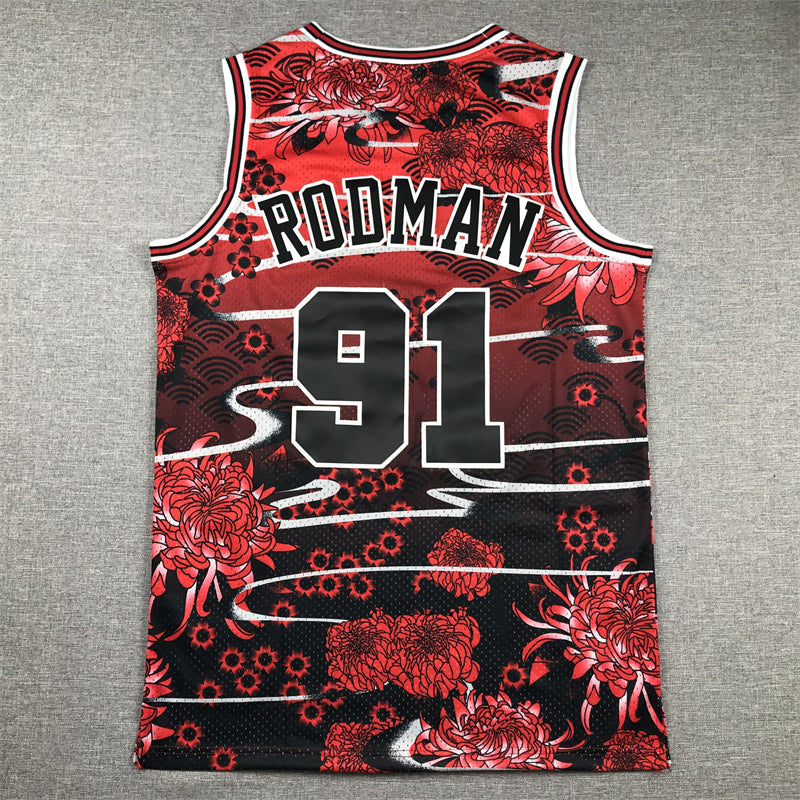Dennis Rodman Chicago Bulls Graffiti Jersey made by Mitchell & Ness