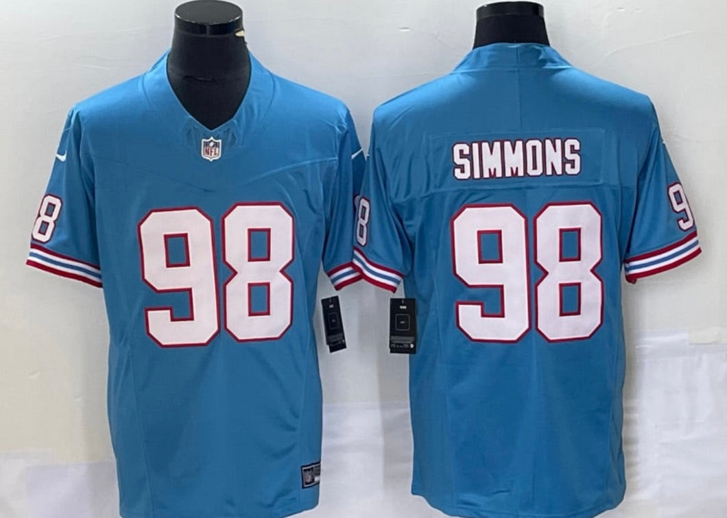 Jeffery Simmons Houston Oilers Tennessee Titans Nike Jersey