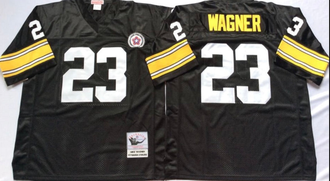 Mike Wagner Pittsburgh Steelers Jersey Mitchell & Ness black