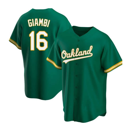 Jason Giambi Oakland Athletics A’s Official MLB Majestic Jersey Green