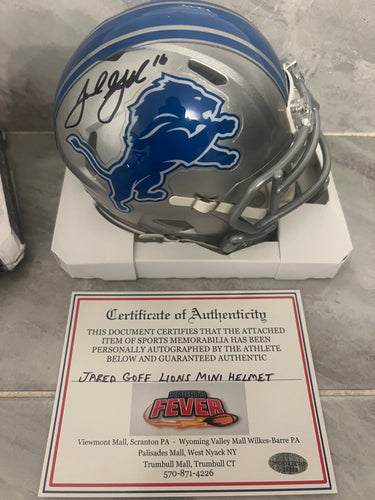 Jared Goff Autographed Detroit Lions Mini Helmet with COA