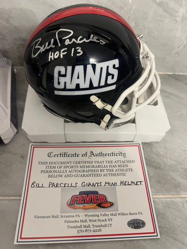 Bill Parcells New York Giants Autographed  Mini Helmet with COA