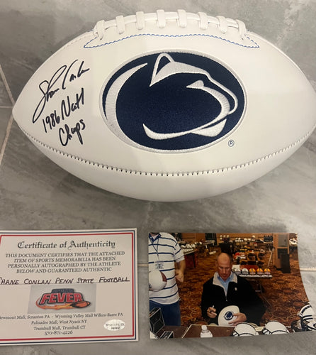 Shane Conlan Autographed Penn State Nittany Lions Football with COA photo signing