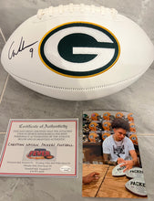 Christian Watson Green Bay Packers Autographed Football with photo signing