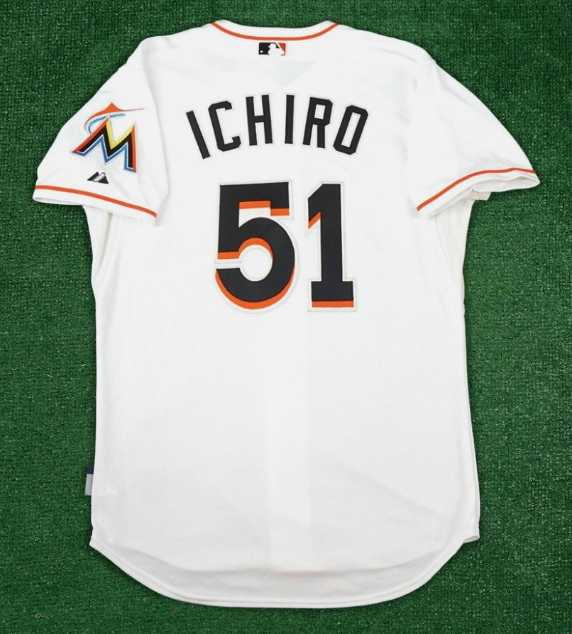 Ichiro Suzuki Miami Marlins Official MLB Jersey Majestic – Classic