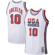Clyde Drexler YOUTH KIDS USA Basketball Olympic Mitchell & Ness Jersey white