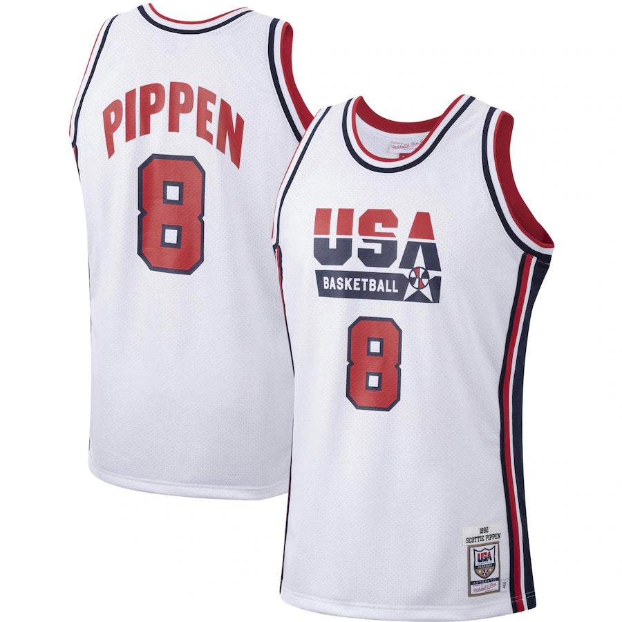 Scottie Pippen USA Olympic Basketball Jersey Mitchell & Ness white
