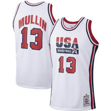 Chris Mullin YOUTH KIDS USA Basketball Olympic Mitchell & Ness Jersey white