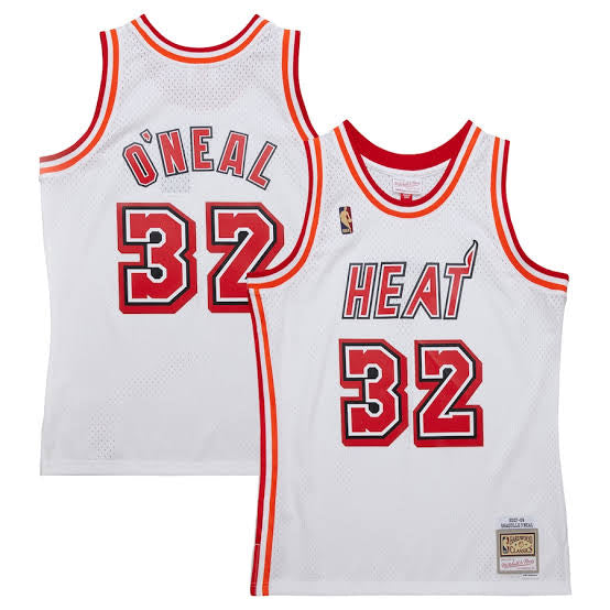 Shaquille O’Neal Miami Heat Official NBA Mitchell & Ness Jersey White