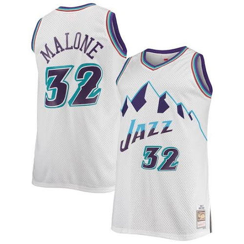 Karl Malone Utah Jazz Jersey Mitchell & Ness White