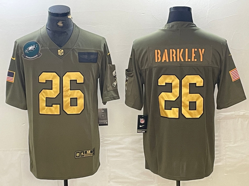 Saquon Barkley Philadelphia Eagles Nike NFL Salute to Service Jersey
