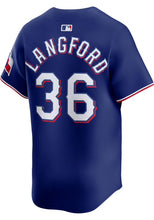 Wyatt Langford Texas Rangers official MLB Nike Jersey blue