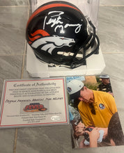 Peyton Manning Autographed Denver Broncos Mini Helmet with COA Photo signing