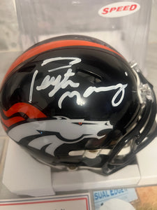 Peyton Manning Autographed Denver Broncos Mini Helmet with COA Photo signing