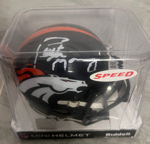 Peyton Manning Autographed Denver Broncos Mini Helmet with COA Photo signing