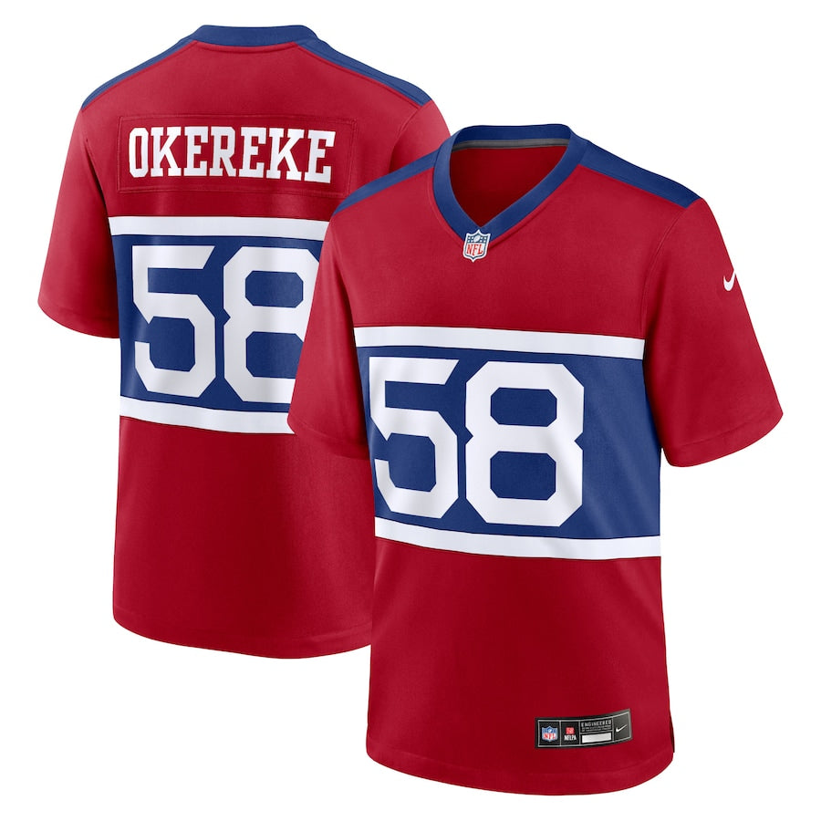 Bobby Okereke New York Giants official NFL century red Nike Jersey