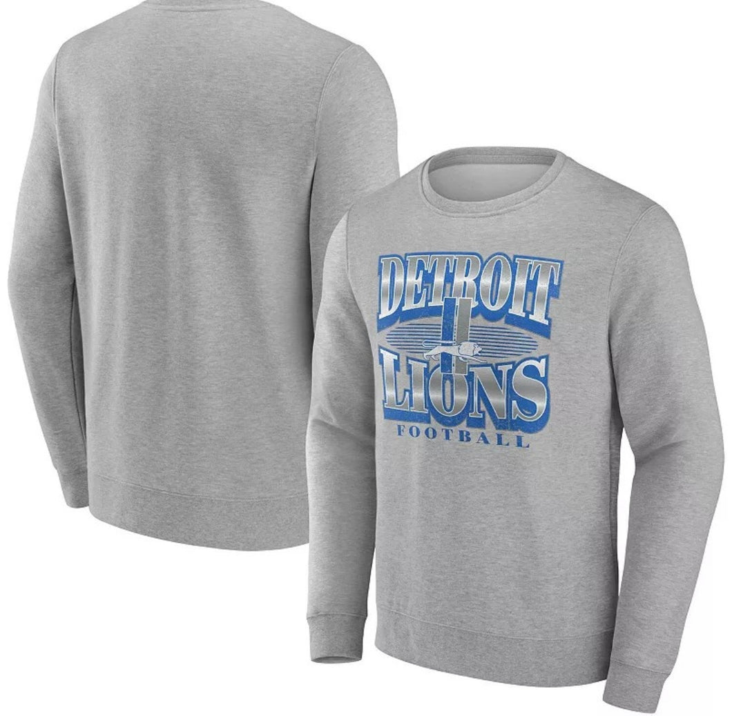 Detroit Lions Retro throwback logo Official NFL crewneck sweatshirt