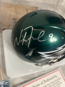 Nick Foles Autographed Philadelphia Eagles Mini Helmet with COA Photo signing