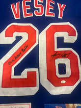 Jimmy Vesey New York Rangers autographed jersey COA Photo Signing