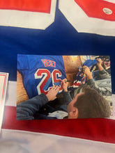 Jimmy Vesey New York Rangers autographed jersey COA Photo Signing