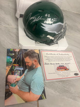 Jason Kelce Autographed Philadelphia Eagles Kelly Green retro Mini Helmet with COA Photo signing